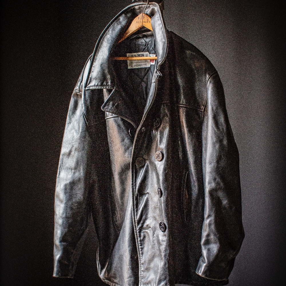 Schott Leather Pea Coat  Size 50...XXL